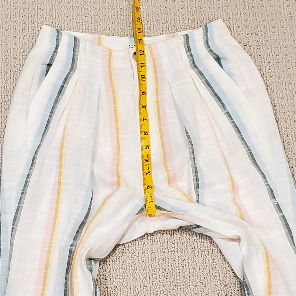 BillaBong+Salty Blonde New Moves Gauzy Cotton White/Stripes Pants, 26, Like New - Picture 11 of 16